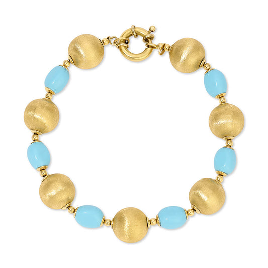 Turquoise & gold bead drop bracelet