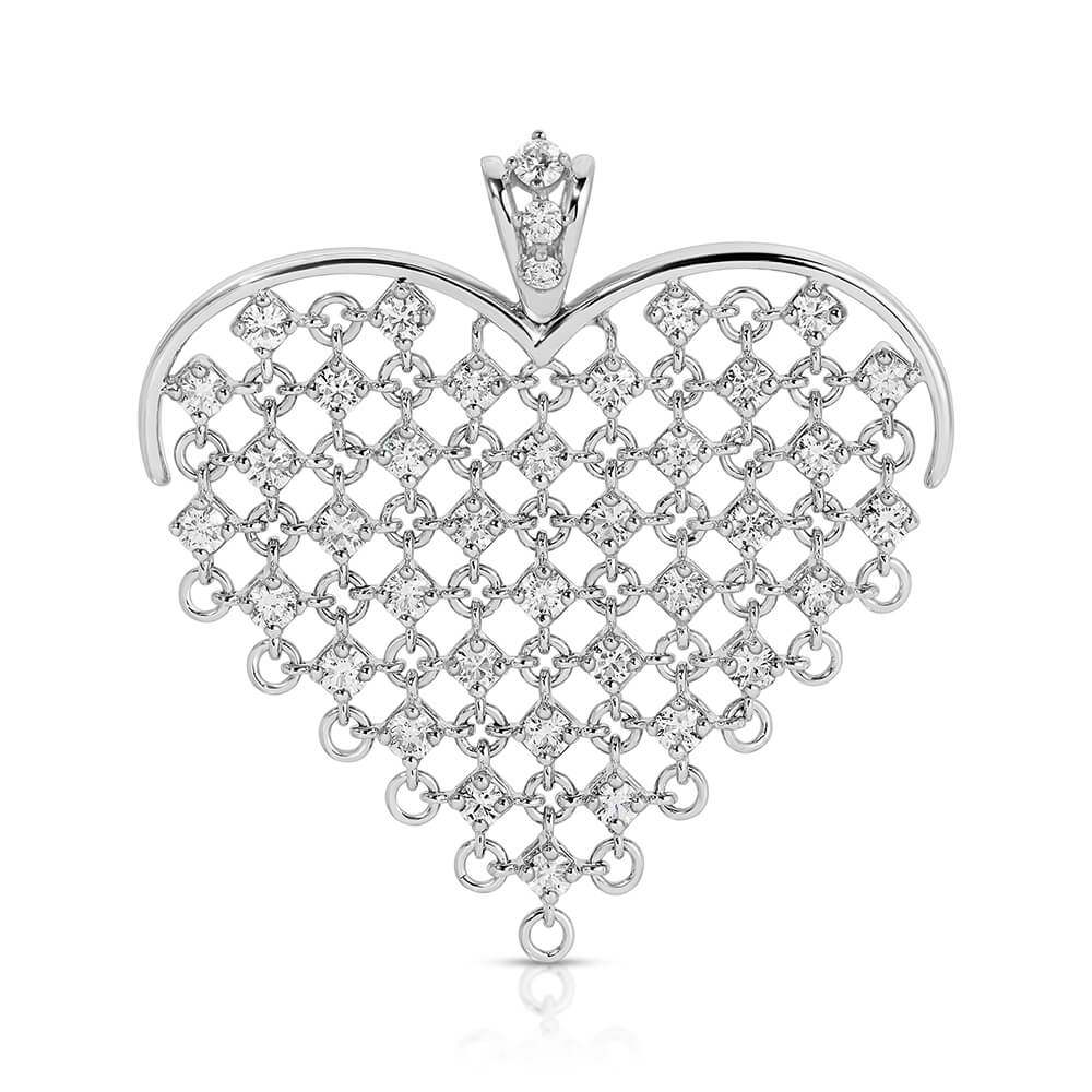 Diamond openwork heart pendant