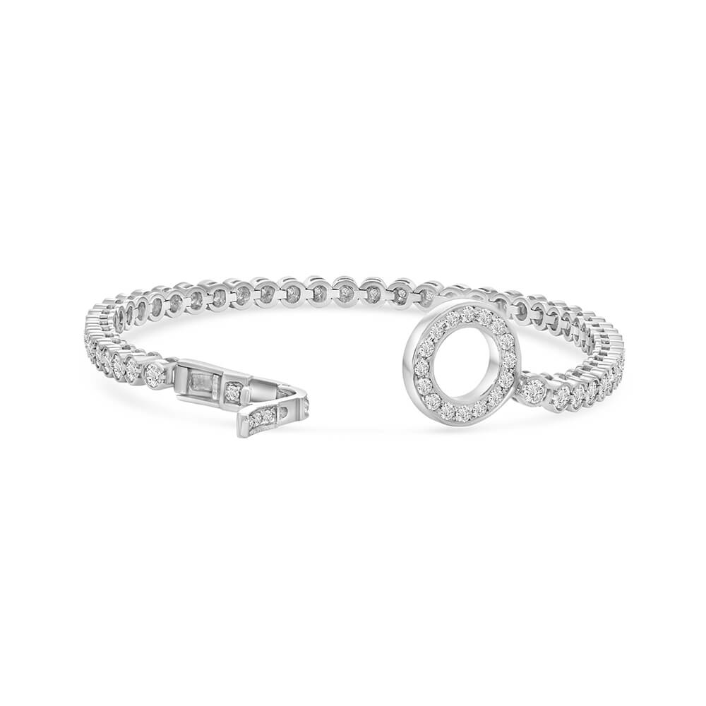 Diamond Tennis bracelet w/ Buckle clasp bezel set