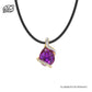 Amethyst pear shape & diamond necklace