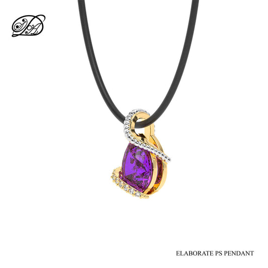 Amethyst pear shape & diamond necklace