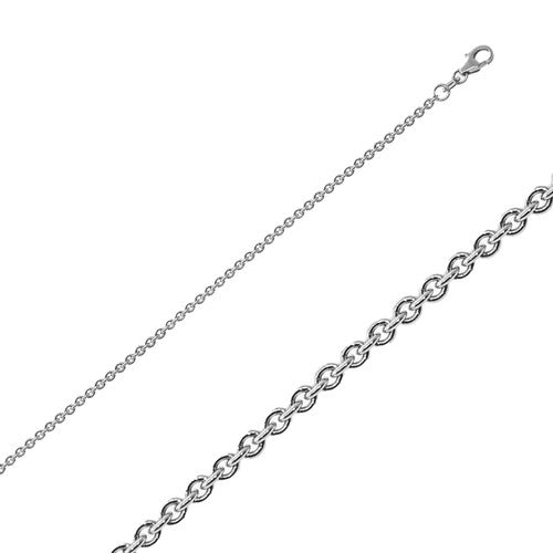 14K Rolo Chain White Gold