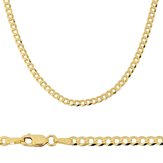 18k Italian Yellow Gold Curb Chain