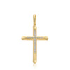 Cross Pendant cz reversible tapered/mesh