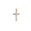 Cross Pendant 2 tone reversible flat