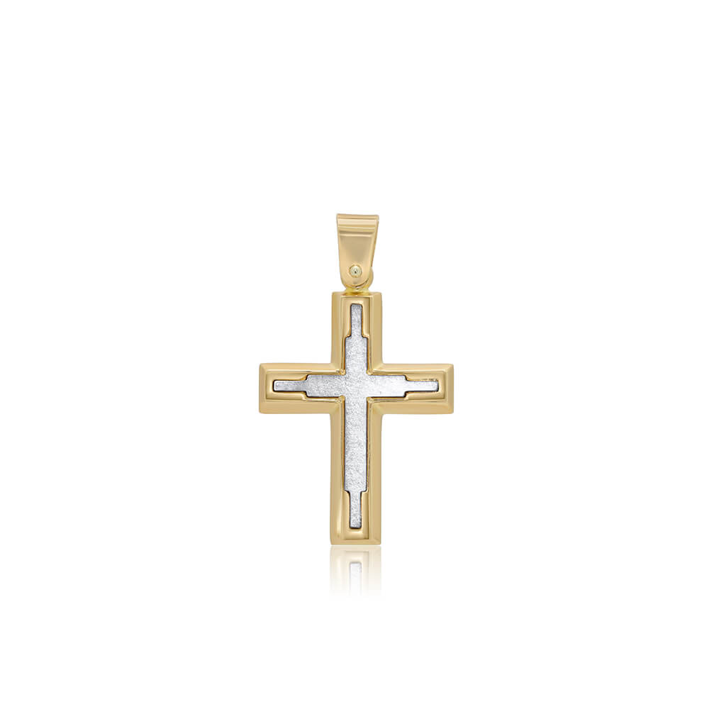 Cross Pendant 2 tone