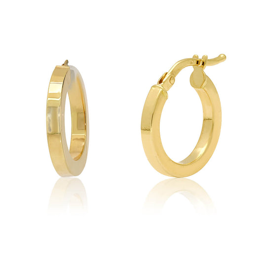 Tube hoop earrings, polished square