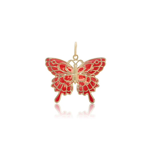 Butterfly pink enamel charm