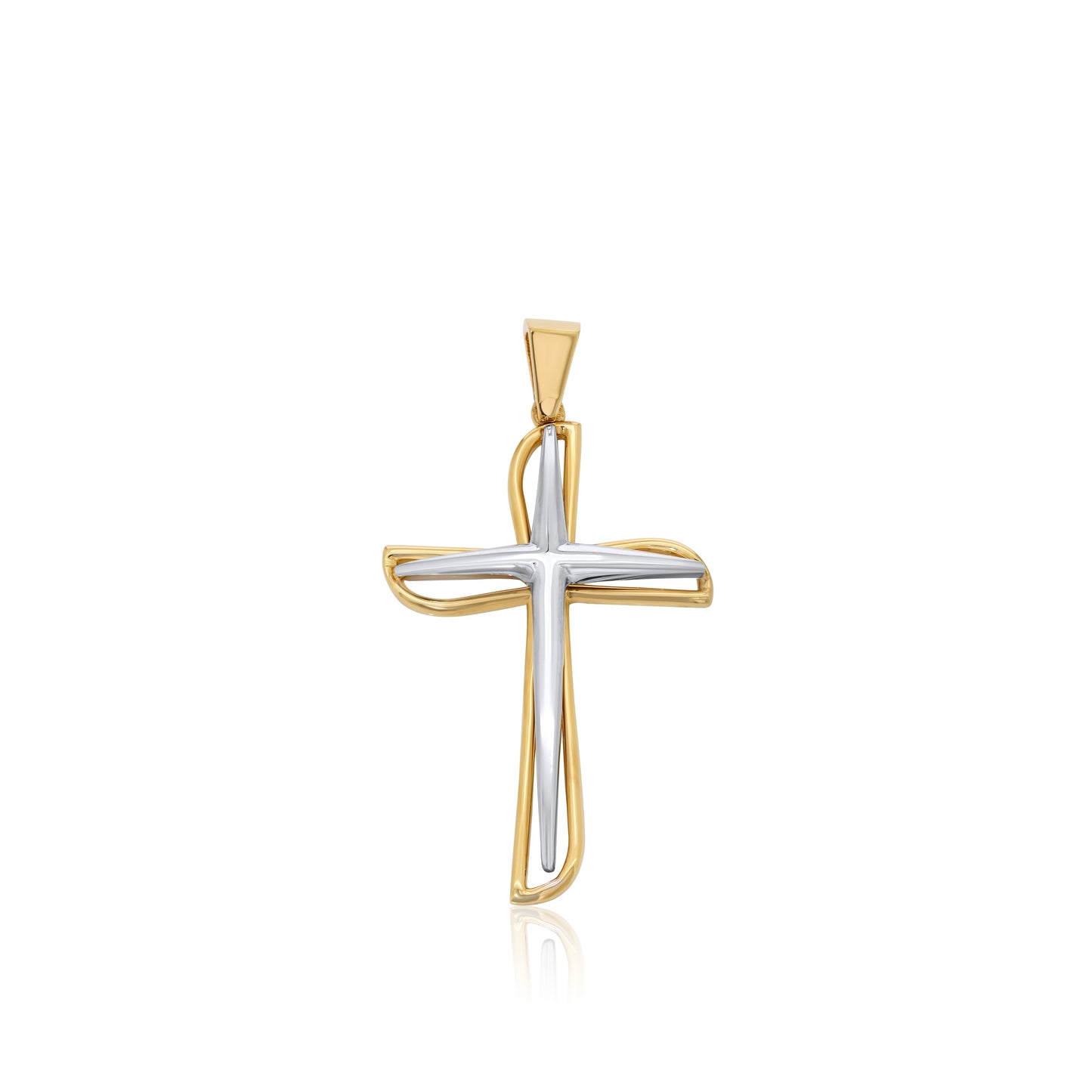 Cross Pendant 2 tone