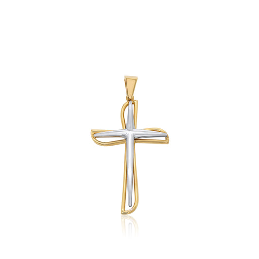 Cross Pendant 2 tone