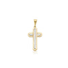 Cross pendant paperclip 2 tone