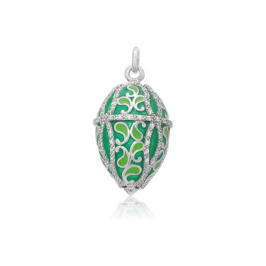 Green enamel drop pendant + cz