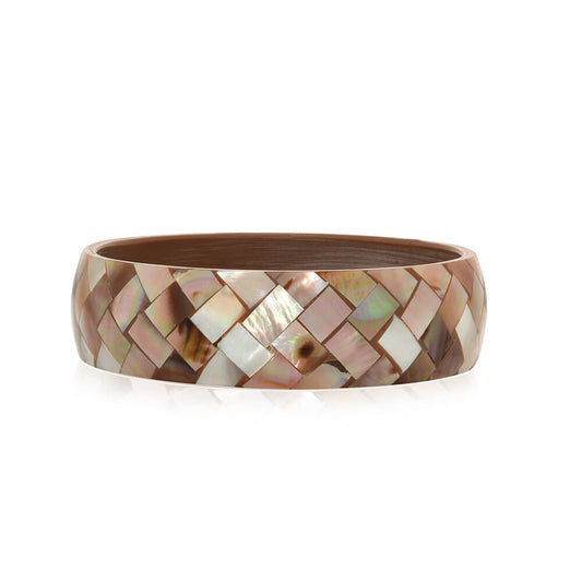 Mother of pearl bangle tan