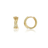 14k Yellow Gold X huggies earrings