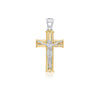 Crucifix  2 tone gold pendant