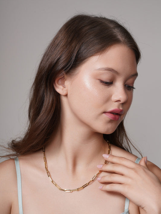 Italian 18k Paper clip chain