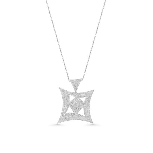 Exquisite Geometric Diamond Pendant