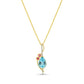 Modern Abstract Multi Colored Gemstone Drop Pendant