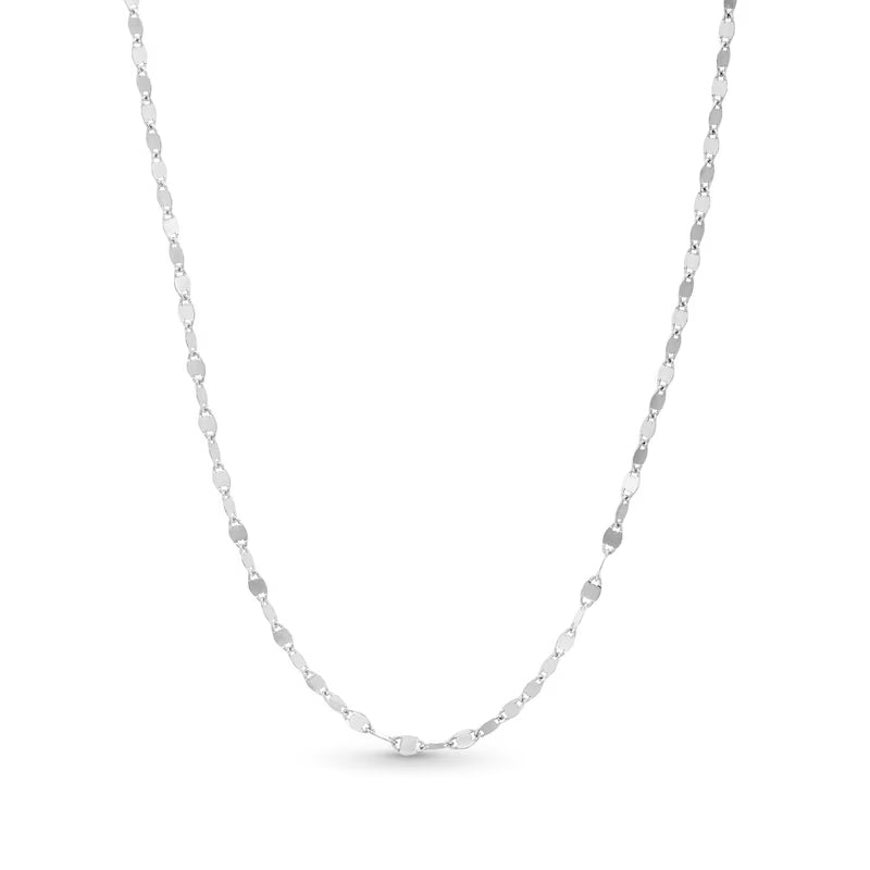 925 Sterling Silver Mirror Flat Link Chain