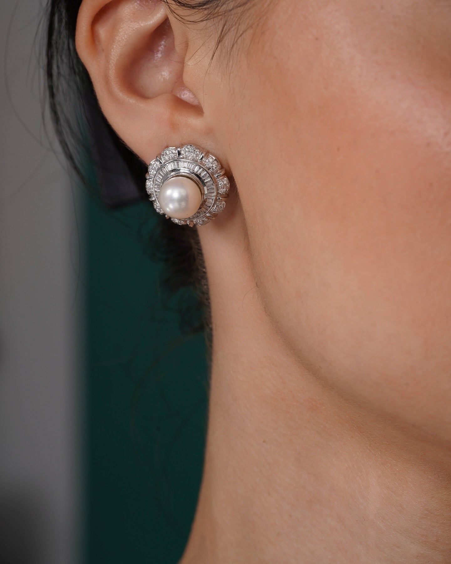 Italian Pearl and Diamond earrings