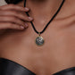 Black & red enamel heart pendant