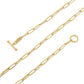 Italian 18k Paper clip chain in Toggle Lock