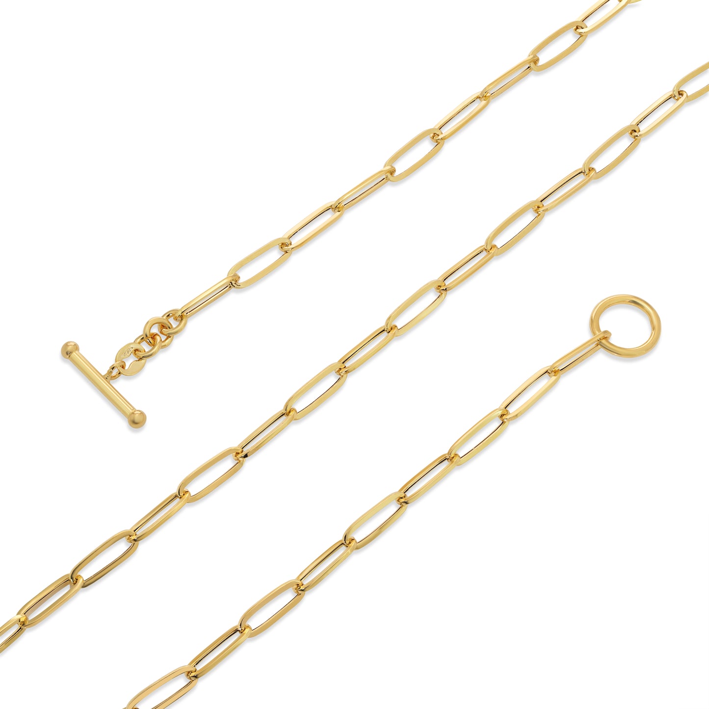 Italian 18k Paper clip chain in Toggle Lock