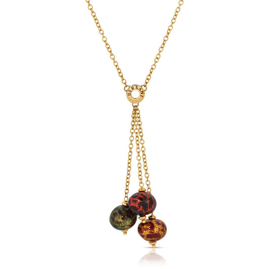 Salvatore Bersani enamel triple bead necklace