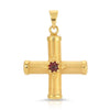 Garnet Cross Pendant satin finish