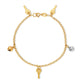 Tri Tone charm bracelet Key & Heart