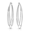 Italian 18k White Gold Triple Layer Hoop Earrings