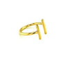 14k Yellow Gold Open Ring with Bars