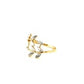 14k Two Tone Gold Crossover Ring with Textured Leaves(1.50 mm)