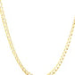 14k Two Tone Gold Pave Curb Chain (3.60 mm)