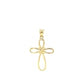 14k Yellow Gold Looped Knot Style Cross Pendant