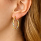 Two-Tone Twisted Wire Round Hoop Earrings in 10k Yellow and White Gold(3x20mm)