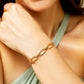 14k Yellow Gold Diamante Paperclip Chain Bracelet (7.00 mm)