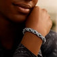 Oxidized Sterling Silver Mens Chain Bracelet in a Cable Motif (8.50 mm)