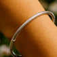 Sterling Silver Rhodium Plated Basketweave Stretch Bangle