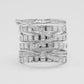 9 Row criss cross diamond ring